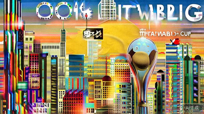 2026世界杯官方宣传海报，大力神杯与北美城市天际线