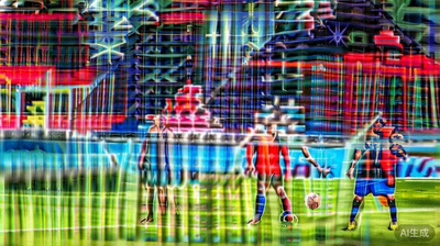 英超联赛比赛现场，球员激烈拼抢